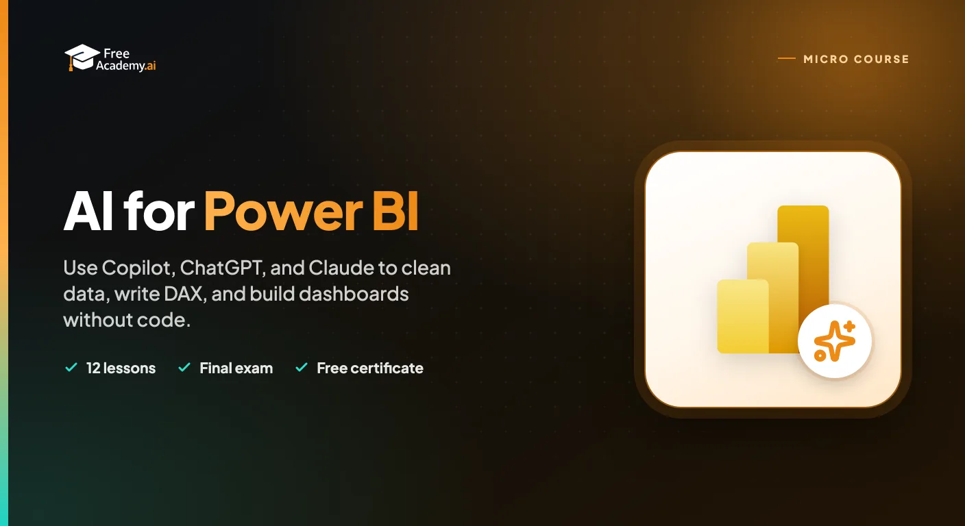 AI for Power BI (micro): use Copilot and AI to clean data, write DAX, and build dashboards without code